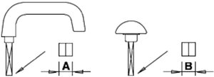 Illustration der Stiftstärke eines Türdrückers